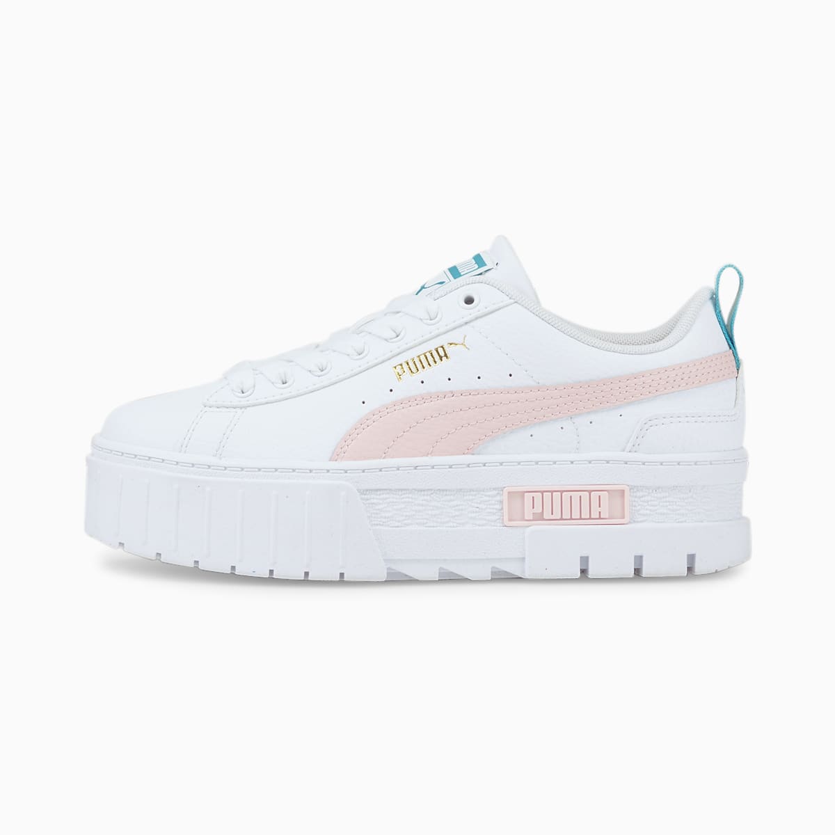 Tenis Puma Nina Precio Mayze Leather JR Blancos Rosas